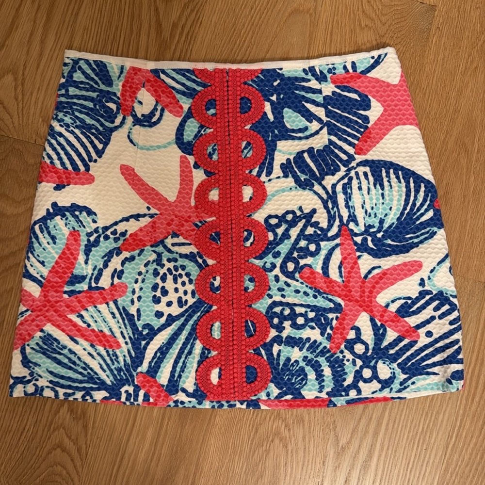 Lilly Pulitzer Tate Mini Skirt She Sells Starfish Size 6